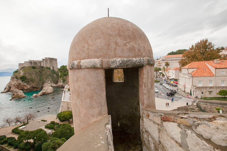 A look at the lookout tower at the top of the Old Dubrovnik fortress.