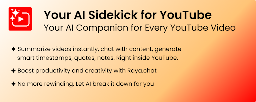 AI YouTube Summarizer & Video Chatbot - Raya.Chat marquee promo image