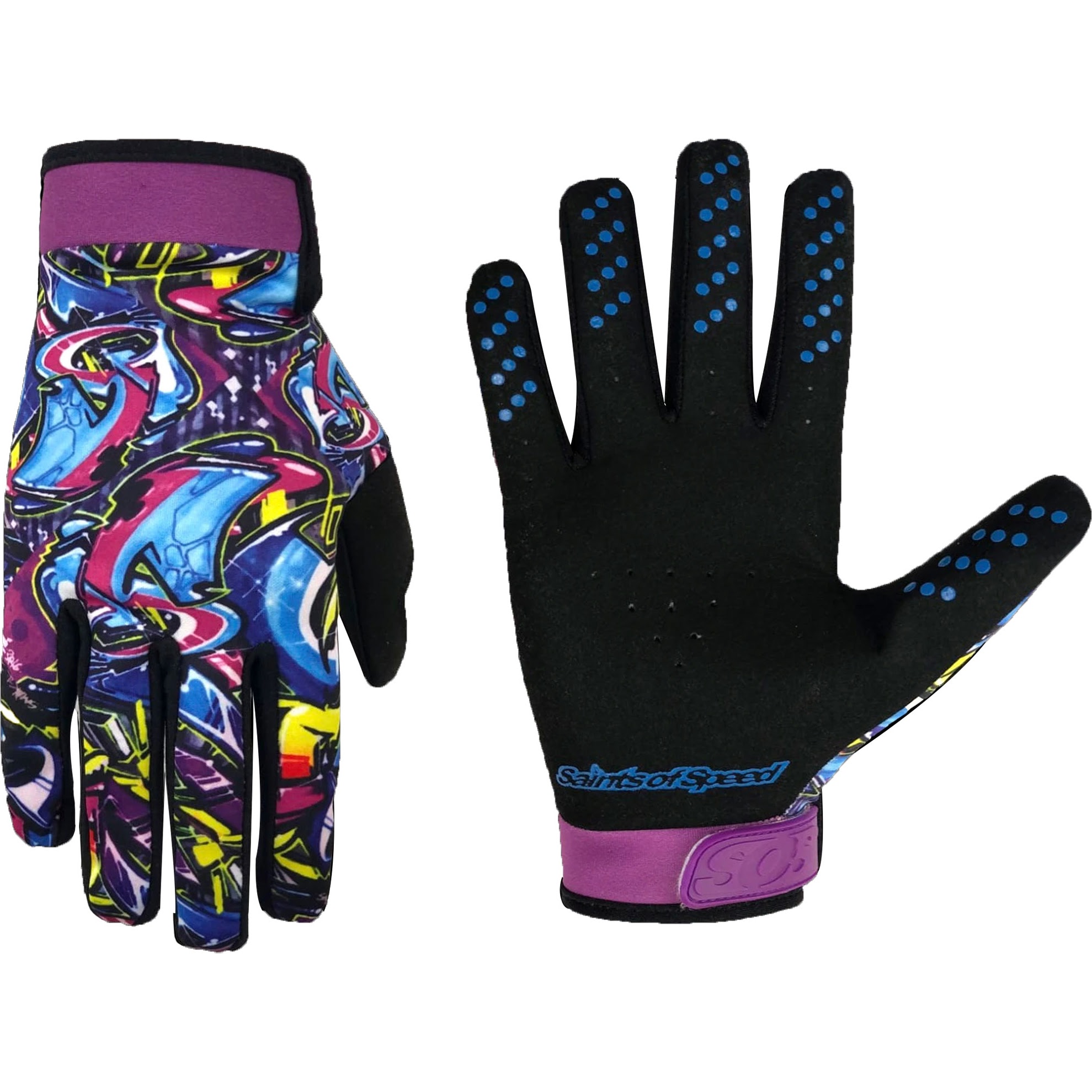 Saints of Speed Graffiti Gloves | Tree Fort Bikes