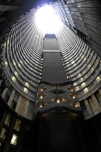 The empty centre was designed to allow more light into the building.