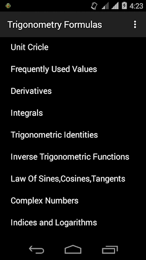 Trigonometry Formulas