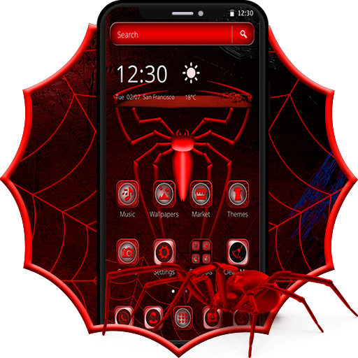 Cool Red Black Spider Technology Theme Applications Sur