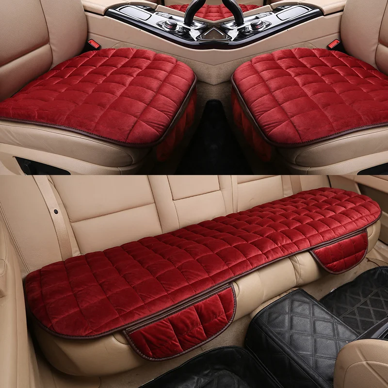 Auto Pluche Kussen Set Driedelig Zonder Rugleuning Antislip Zonder Stropdassen Comfortabel en Veilig Rijden