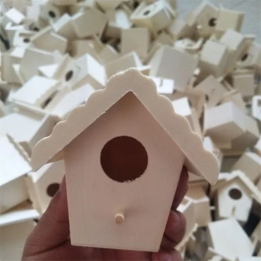 Wooden Mini Bird Cage Outdoor Hanging Birdhouse Box Garden Bird Cages Home Yard Decoration Bird Products Wooden Bird Par