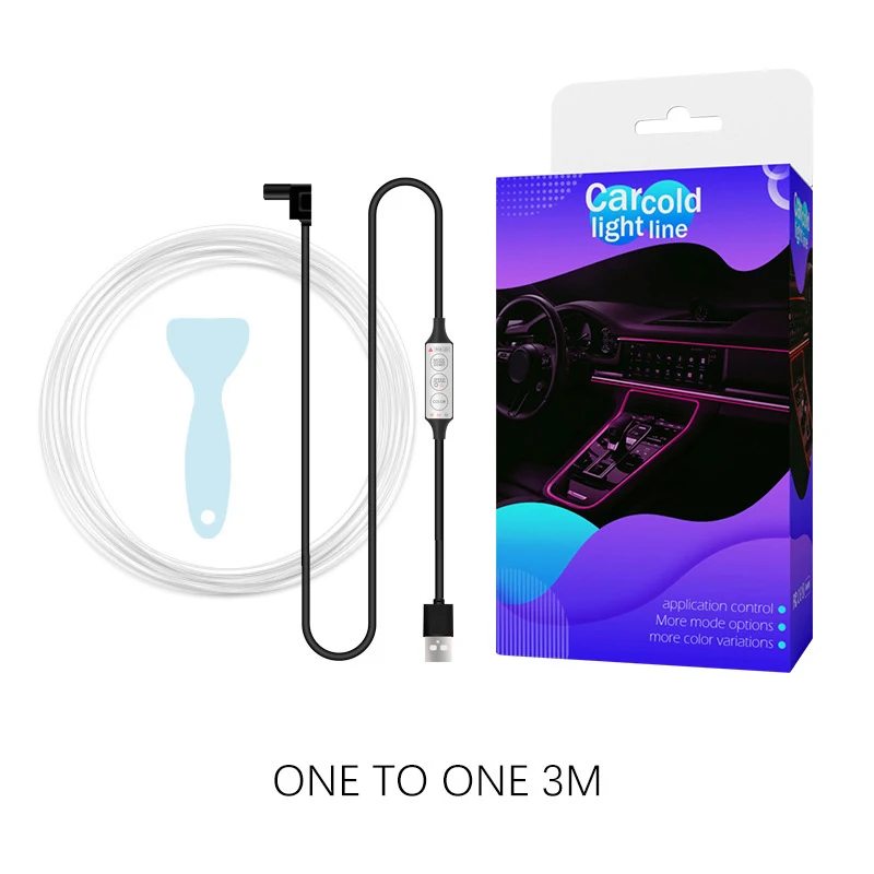 Car Colorful Luminescent Light USB Wireless Interior Ambient Lighting Easy Installation Rechargeable