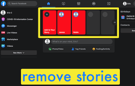 Hide new Facebook 2020 stories Preview image 0