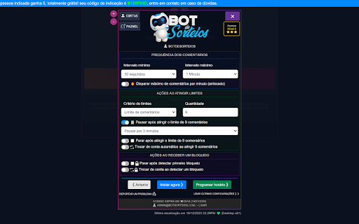 Bot de Sorteios - Ganhe sorteios