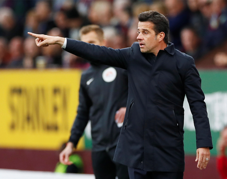 Everton manager Marco Silva gestures during their match against Burnley