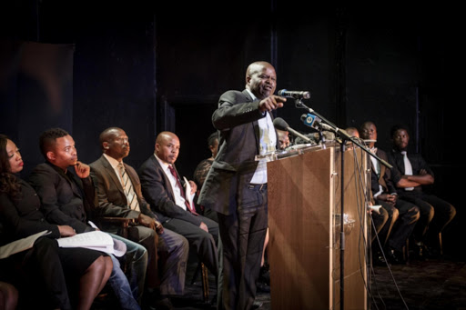 Generations Patrick Shai addressing the media with fellow fired actors. Picture Credit: Gallo Images