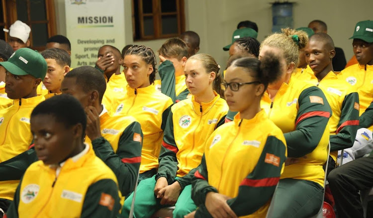 Members of the Eastern Cape team taking part in the National Secondary Schools Athletics Championships in Paarl iuntil Saturday