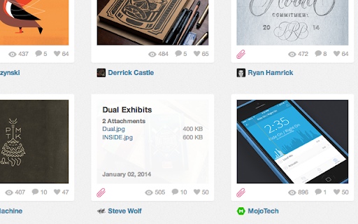 Dribbble Attachments at List