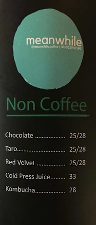 Meanwhile Coffee menu 4