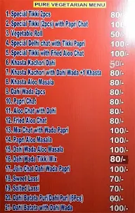 Delhi Chat Bhandar menu 1