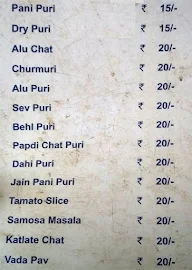 Kolkata Victoria Chat House menu 1