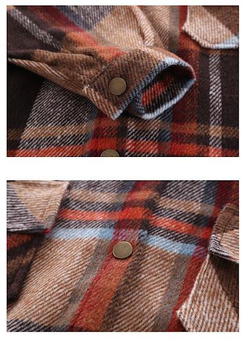 Title 4, Girls Plaid Shirt Mid-length Fashion Dovetail,...