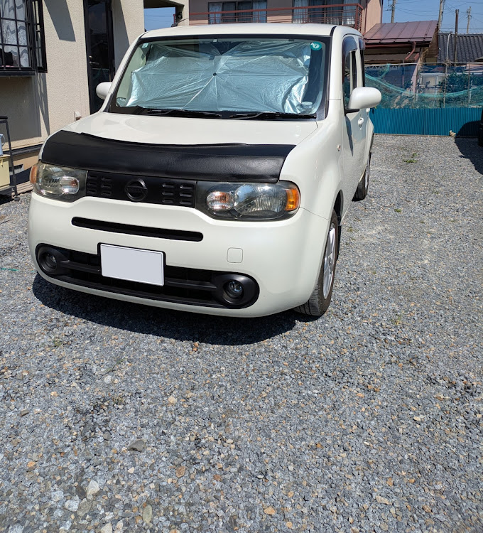 キューブのUSDM風(笑)・ノーズブラでイメチェン・パンパー塗り分け・キャリア欲しいに関するカスタム事例の投稿画像4枚目