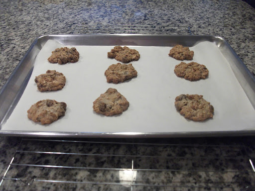 Oatmeal cookies with a surprise of chocolate covered raisinets