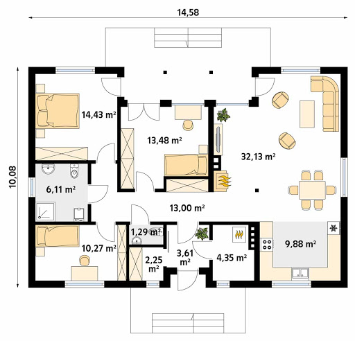 Borówka 5 dr-S - Rzut parteru