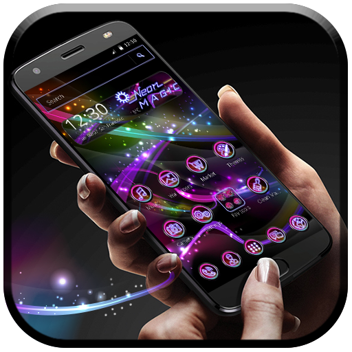 Magic themes. Samsung Galaxy Neon Magical Spring animated Screen.