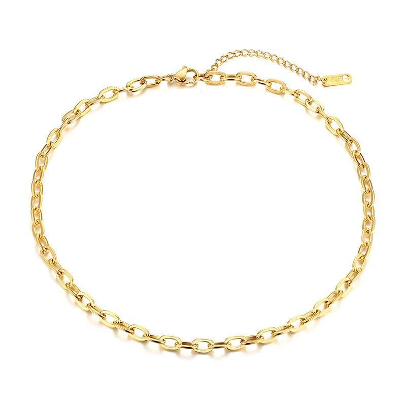 Collier femme simple en acier titane chaîne de clavicule Accessoire de mode Élégant et discret Parfait pour un usage quotidien Confortable et léger