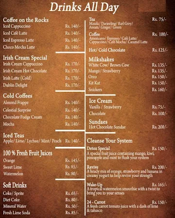 Creme and Crust menu 