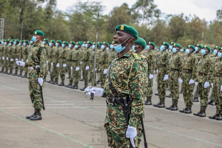 Guards of Honor at the NYS recruit pass-out parade at Gilgil on June 10,2022