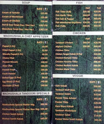 Madhushala menu 