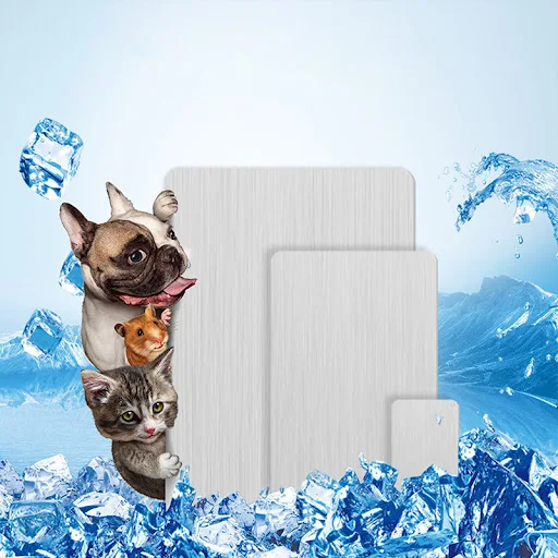 Summer Pet Cooling Aluminum Alloy Mat Rabbits Hamster Cooling Ice Cushion Bed Summer Cooling Supplies for Small Animals 