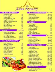 The Asian Dynasty menu 1