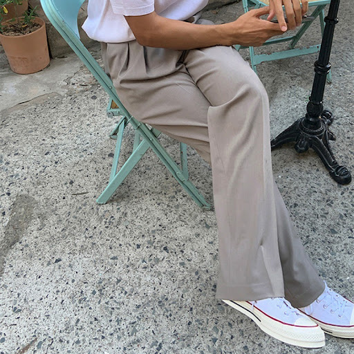 Title 6, Draping Effect Loose Straight Mop Suit Pants Fo...