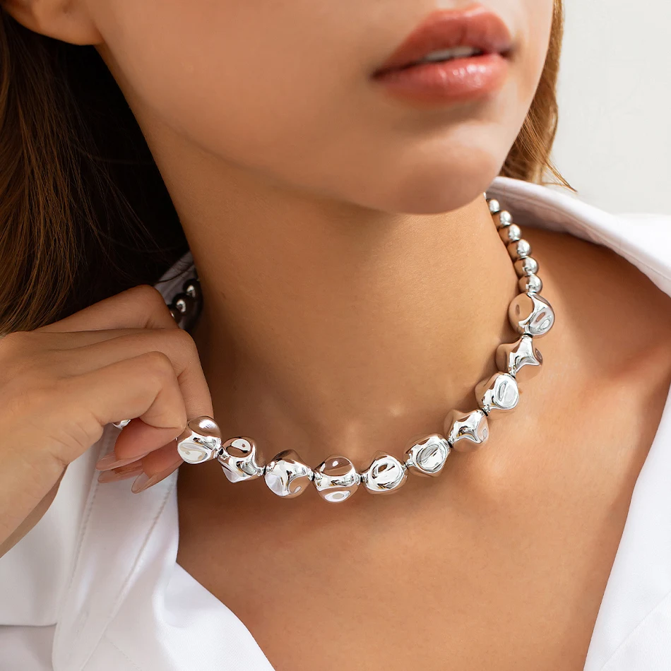 Mode Onregelmatige CCB Ketting Set Geometrisch Een stijlvolle set die je look verbetert met een uniek geometrisch design voor elke gelegenheid. Perfect cadeau!