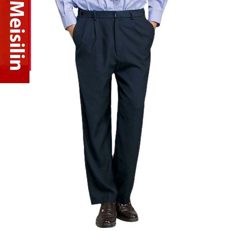 Men's Black Security Pants Spring and Autumn Uniform Work Trousers. Durable and comfortable work pants providing reliabl