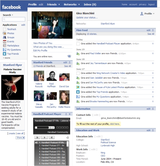 2008: Facebook's homepage - undefined - The Evolution Of Facebook