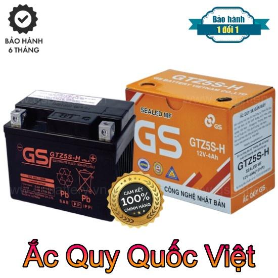 Bình Ắc Quy Gs Gtz5S - H (12V - 4Ah) Cho Xe Ga Không Có Idling Stop Air Blade Click Acruzo Grand & Xe Số Exciter Sirius