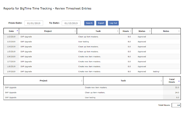 Reports for BigTime Time Tracking