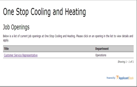 One Stop Cooling and Heating Job A small promo image