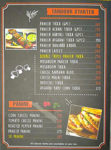 Shreekrishna Pizza, Pasta menu 