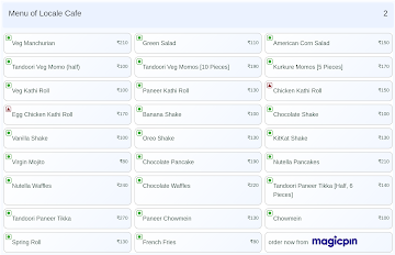 Locale Cafe menu 