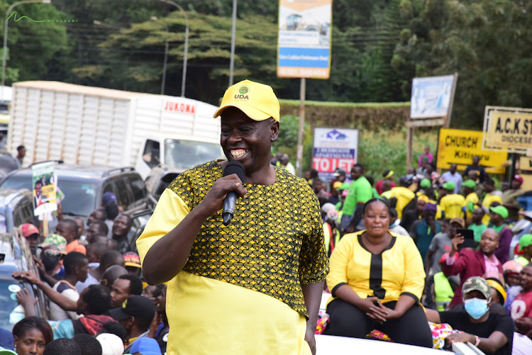 Mathira MP Rigathi Gachagua during Kenya Kwanza Alliance rally in Nairobi on January 1, 2022.