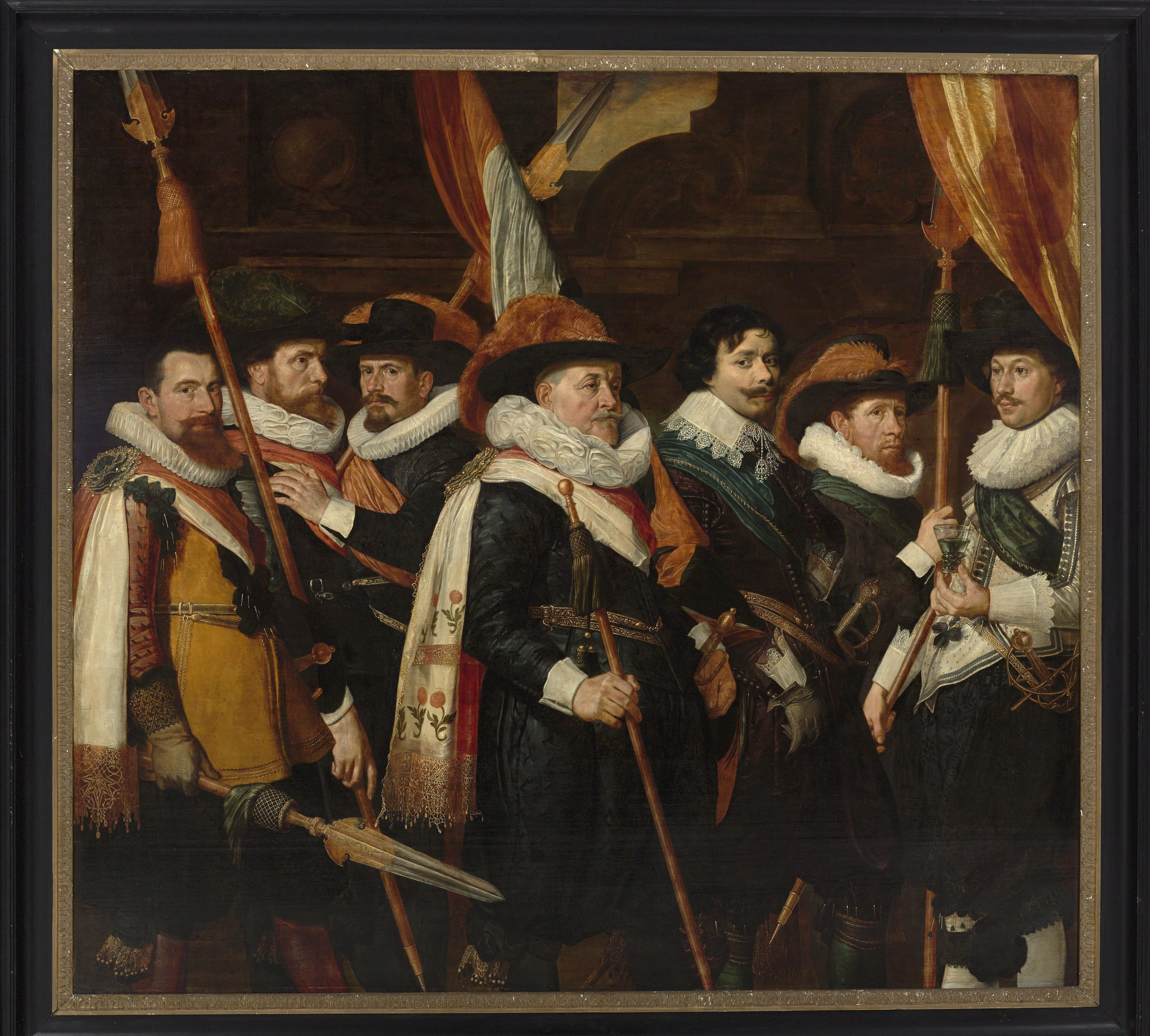 Joris van Schooten, Officieren van het oranje-wit-groene vendel van Kapitein Harman van Brosterhuysen, 1626