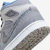 air jordan 1 mid se gray fog / black / blue tint / university blue