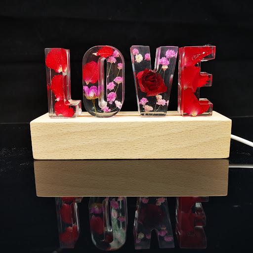 Title 7, Dried Flower English Alphabet Night Light Base ...