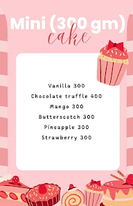 Shreya Cakes Studio menu 2