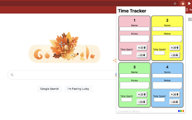 Time Tracker chrome extension