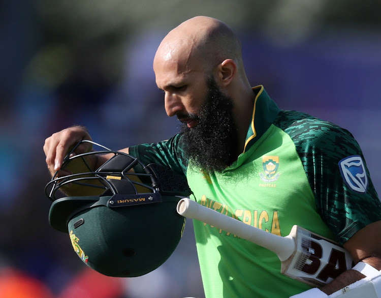 Hashim Amla leaves the pitch at the end of the Cricket World Cup match between Sri Lanka and SA on June 28 2019. Picture: Reuters/Lee Smith