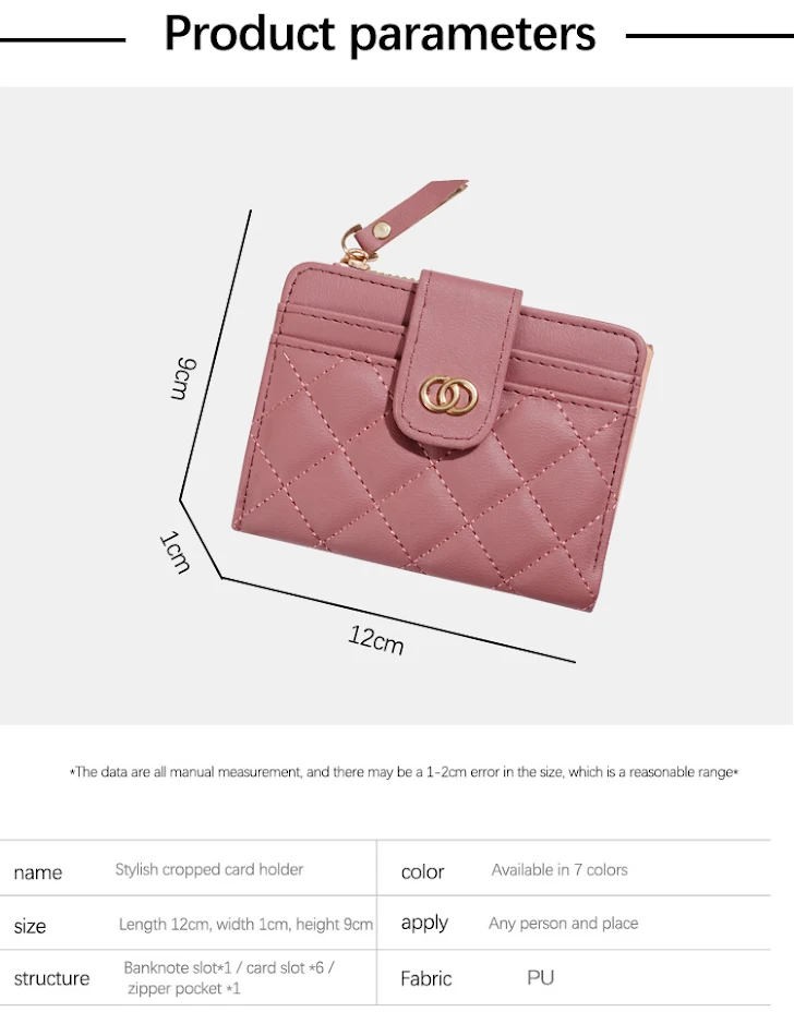 Cartera para mujer estilo clásico bordado de hilo con múltiples ranuras para tarjetas y monedero, perfecta para organizar tus esenciales.