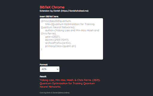 BibTeX Chrome