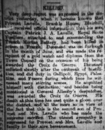 Patrick Joseph Aloysius Lavelle newspaper clipping