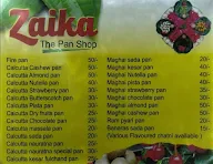 Zaika The Pan Shop menu 1