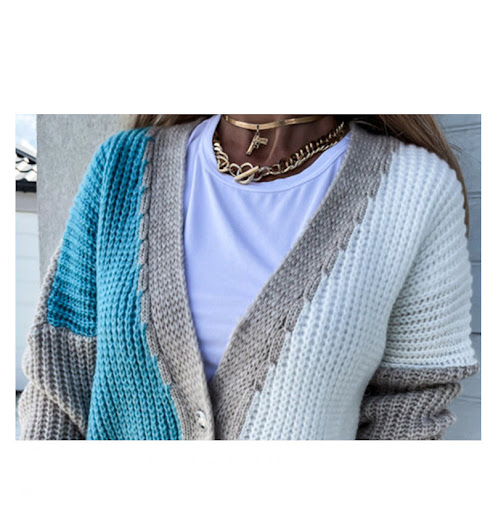 Title 7, Womens Color Block Stitching Long-sleeved Wool...